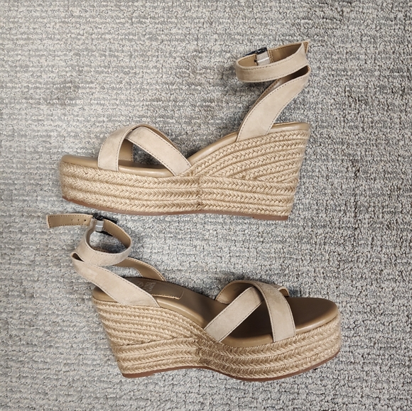 NWT! Vince Camuto Fettana Espadrille Wedge Leather Platform Sandals - Size 9M - Picture 5 of 7